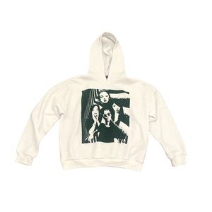 Edited mono print hoodie in a size medium